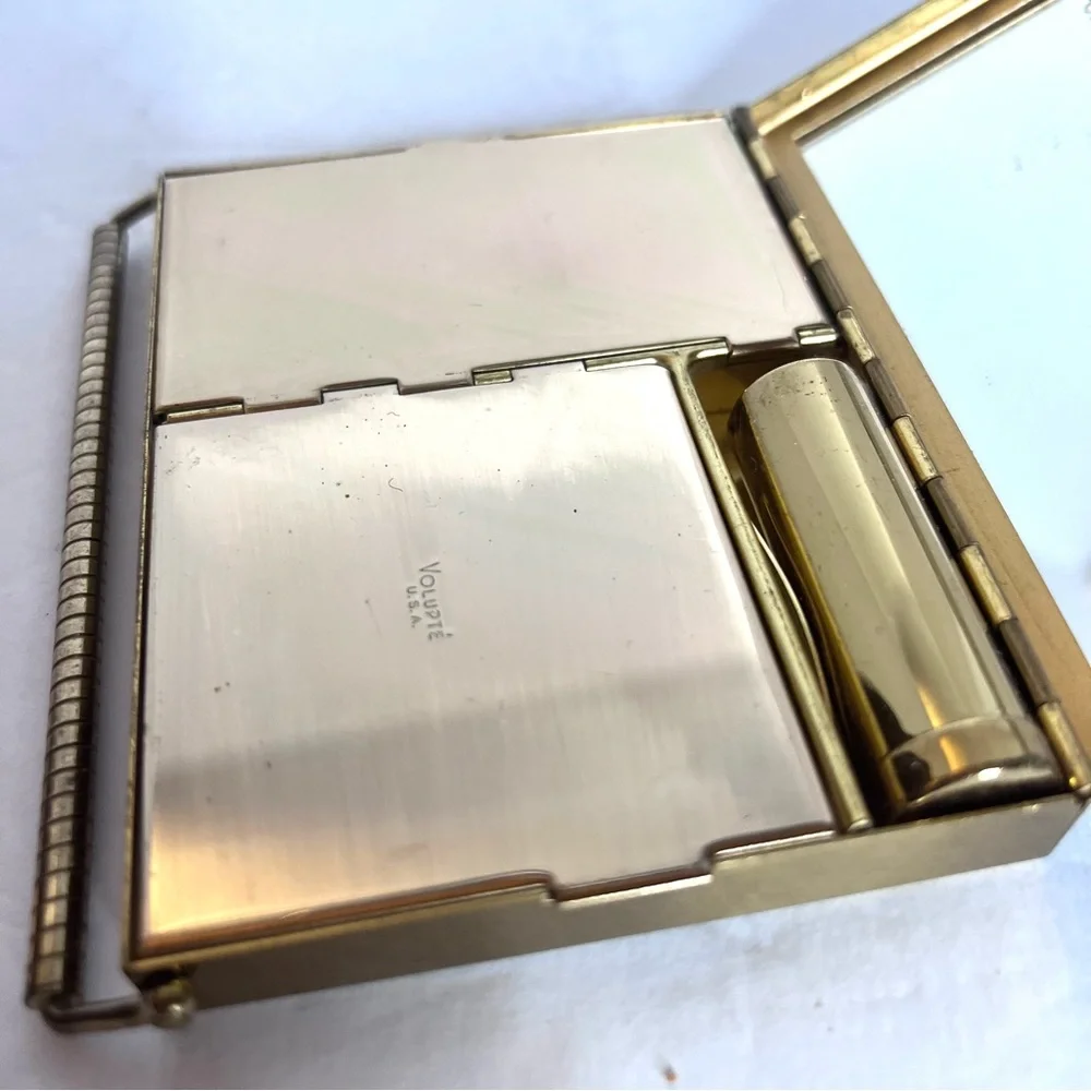 VOLUPTE Vintage Compact Makeup Purse Bag Organizer Lipstick Mirror Travel